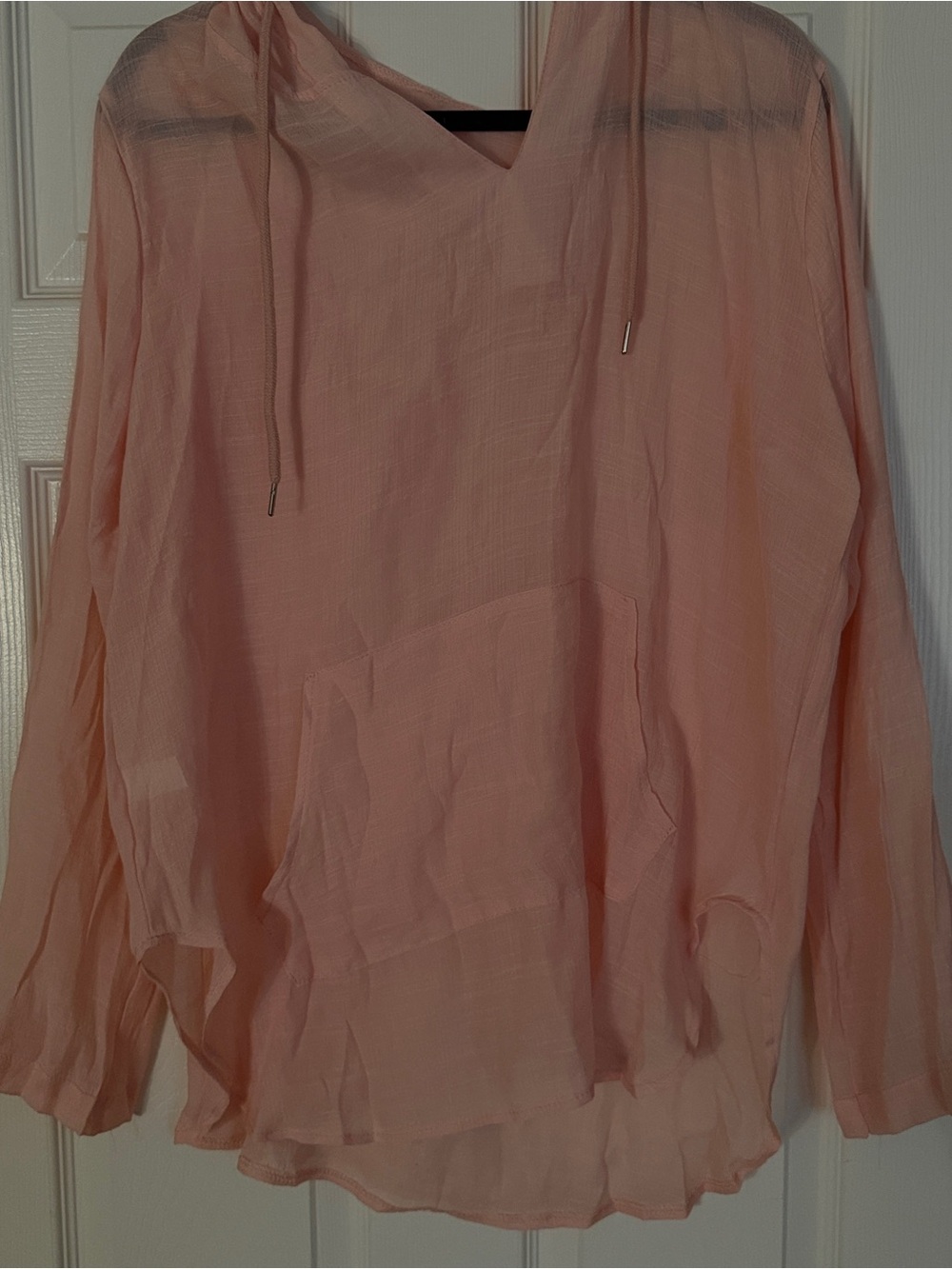 Lightweight Peach Hooded Tunic Top